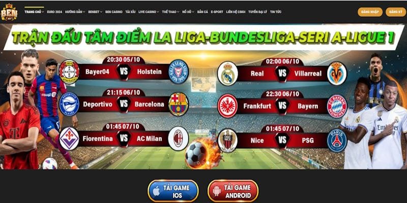 Link web mới Benbet với gian diện hấp dẫn về bóng đá cá cược